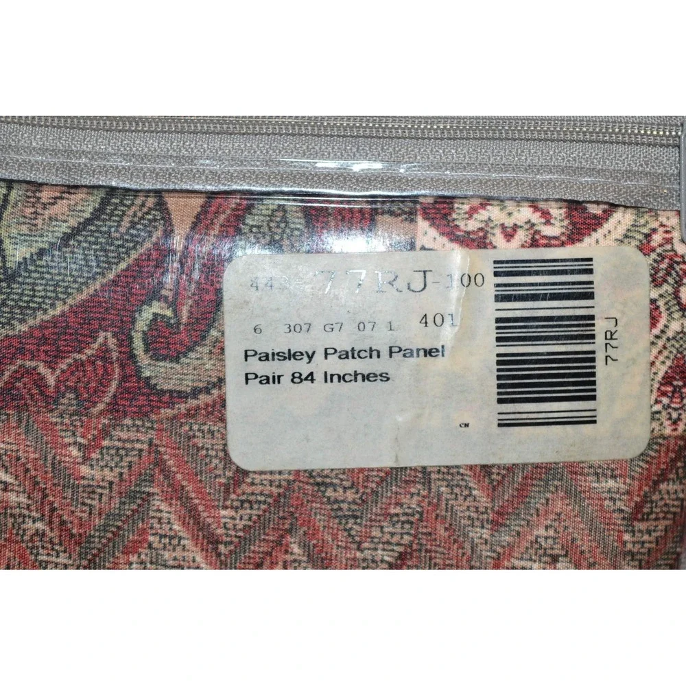 Bedford Manor Paisley patch 50x84 Curtains Panels Polyester One set Vtg
